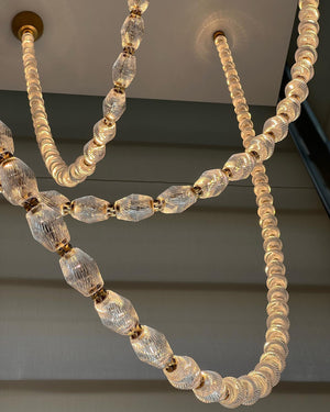 Creative Glass Pearl Necklace Pendnat Chandelier for Living/Dining Room/Staircase - view 12
