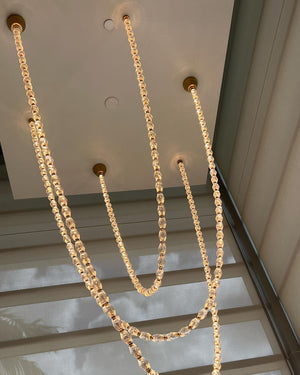 Creative Glass Pearl Necklace Pendnat Chandelier for Living/Dining Room/Staircase - view 7