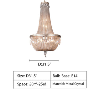Oversize Modern Metal Art Luxury Crystal Chandelier for Duplex Hall/Staircase/Villa/Foyer - view 13