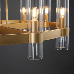 Ravion Round Blown Glass Chandelier 36", solid brass - view 6