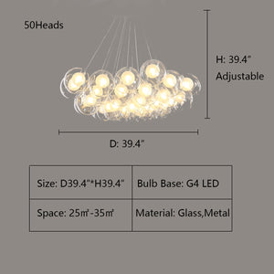 Oversize Modern Glass Ball Bubble Light Art Chandelier for Living/Dining Room/Clothing Store - view 13