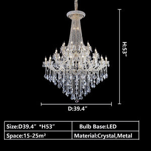 Extra Large Retro Empire Candle Crystal Chandelier for High-ceiling Space - view 7