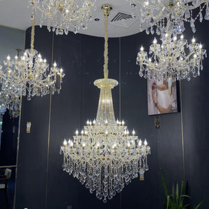 Extra Large Retro Empire Candle Crystal Chandelier for High-ceiling Space - view 2