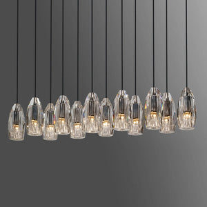 Chapt Linear Chandelier, K9 crystal in bronze - view 4