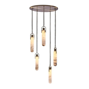 Alabaster Flint 5 Lights Cluster Round Chandelier - view 2