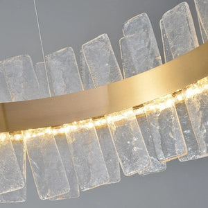 Flake Crystal Round Golden Lamp Body Modern Chandelier - view 6