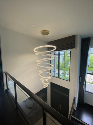 Modern Front Entryway Chandelier 3/4/5/6/7 Rings Crystal Gold/ Chrome Finish Ceiling Lamp - view 21