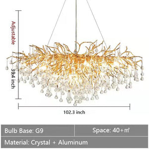 Stunning Tree Branch Crystal Chandelier with Clear Teardrop-shaped for Living/Dining Room - view 49