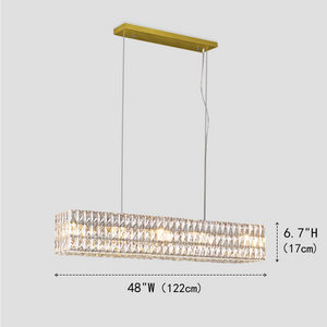 Pluto Halo Rectangular Crystal Chandelier - view 2