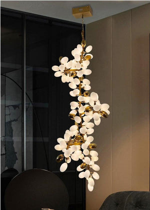Large Branch Copper Chandelier with Grape Shape Bulbs Unique and Creative Light Fixture for Staircase/ Duplex/ High Ceiling Living Room/ Restaurant - view 8