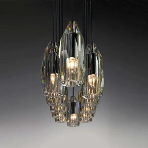 Chapt Linear Chandelier, K9 crystal in bronze - view 5