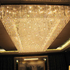 Large Rectangular banquet hall crystal chandelier, K9 crystal - view 3