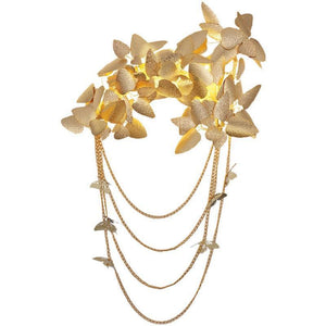 Della Modern Gold Leaf Bedroom Sconce, wall sconce