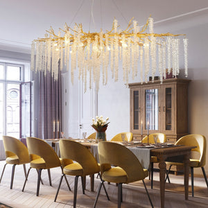 Elegant Crystal Icicle Chandelier in Branch Style for Dining Table Use - view 18