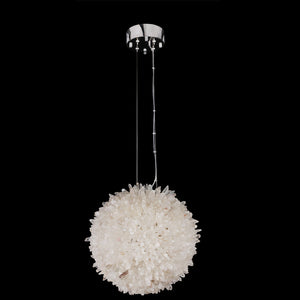 Rosalie Modern Clear Geode Quartz Crystal Ball Pendant Light, chandelier