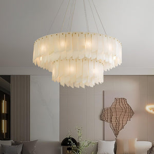 Alabaster Cascade Tiered Chandelier 27.6