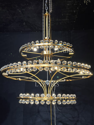 Modern 2/3 Ring Glass Ball Chandelier for Low-ceiling - view 4