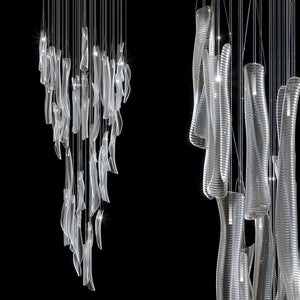 Linear Tube Cluster Chandelier