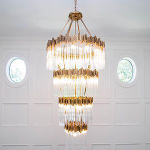 Large Elegant Multi-layers Glam Glass Chandelier for High-ceiling Staircase/Entryway/Living/meeting Room - view 2