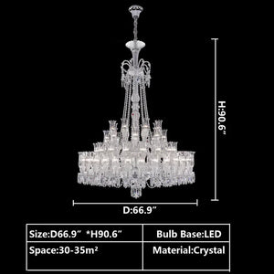 Multi Layer Chrome Crystal Chandelier in French Style with Romantic Branch Flowers for Grand Hallway and Staircase - view 9