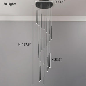 Minimalism Foyer Staircase Chandelier Ceiling Pendant Lighting Fixture For Living Room Entryway In Gold/ Black Finish - view 27