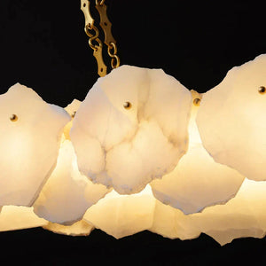 Noah Alabaster Modern Snowflake Linear Chandelier with Chain chandelier