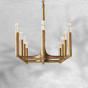 Thalen Forged Linear Chandelier 54" 72" 96", solid brass - view 9