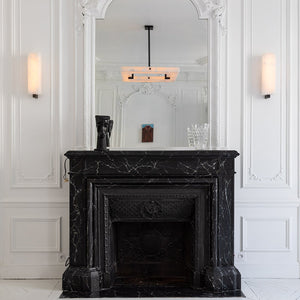 Amelia Square Alabaster Living Room Chandelier, in black - view 4