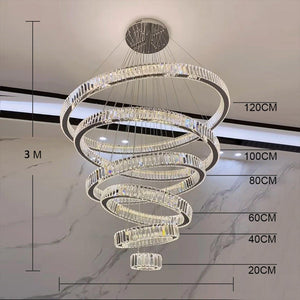 Modern Front Entryway Chandelier 3/4/5/6/7 Rings Crystal Gold/ Chrome Finish Ceiling Lamp - view 30