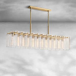 Calame Glass Rectangular Chandelier 72" - view 2