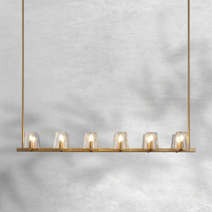 Prism Glass Linear Chandelier 49"60"