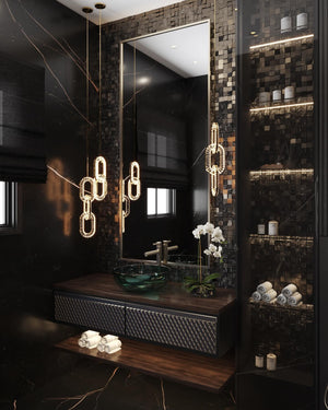 Luxury Crystal and Metal Chain Pendant Chandelier for High Ceilings with Modern Finish - view 9