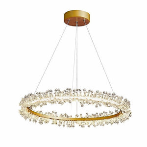 Exquisite Ring Crystal Golden Round Chandelier - view 12