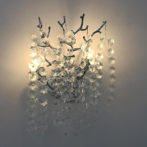 Snow Tree Branch Crystal Gold/Silver Wall Sconce - view 7
