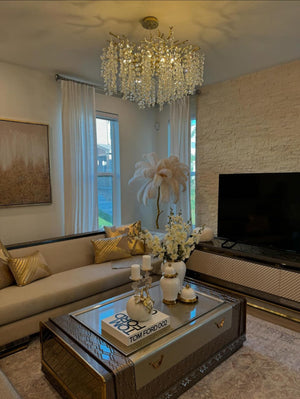 Modern Round/Rectangular Floral Crystal Chandelier for Low-ceiling - view 17