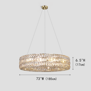 Round Halo K9 Crystal Ring Chandelier - view 8