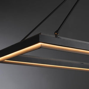 Peron Rectangular Chandelier 48" 62“, in black - view 8