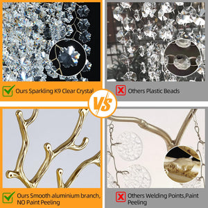 Snow Tree Branch Crystal Gold/Silver Wall Sconce - view 4