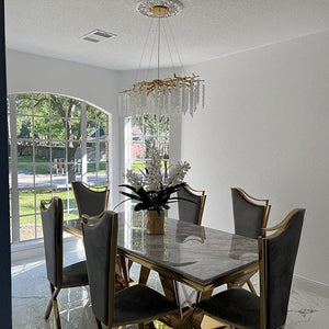 Elegant Crystal Icicle Chandelier in Branch Style for Dining Table Use - view 6