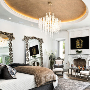 Light Luxury Silver Flower Branch Chandelier with Icicle Details for Bedroom Dining Room and Hallway - view 3