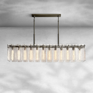 Calame Glass Rectangular Chandelier 72" - view 3