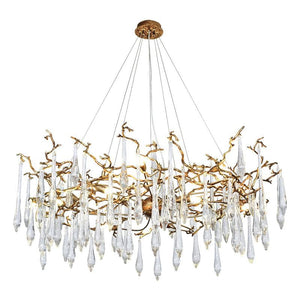 Arcadia Branch Postmodern Long Teardrop Brass Chandelier Gold - view 4
