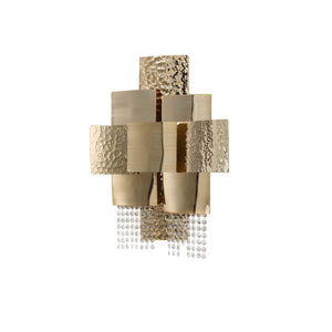 Amadeo Square Brass Crystal Sconce, wall sconce
