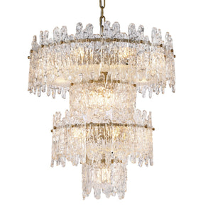 Tiered Round Glass Chandelier, crystal