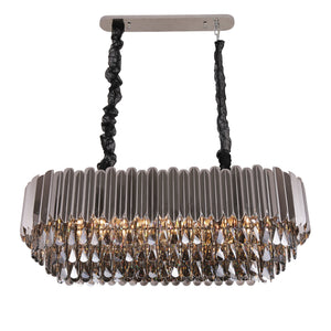 Tiered Linear Crystal Chandelier, K9 crystal