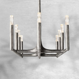 Thalen Forged Linear Chandelier 54" 72" 96", solid brass - view 27