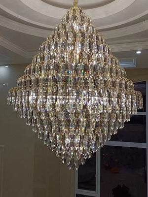 Extra Large Foyer Decorative Crystal Lighting Fixture Living Room Crystal Chandelier For Entryway Staircase - view 2