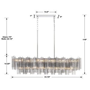 Addis 51.75'' Linear Chandelier - Dimensions Diagram (ADD-317-CH-SM)