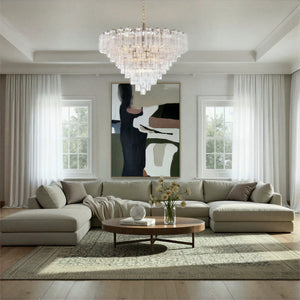 Addis 49'' Chandelier in Aged Brass - Lifestyle View (ADD-327-AG-CL)
