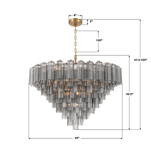 Addis 49'' Chandelier - Dimensions Diagram (ADD-327-AG-SM)